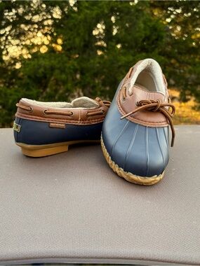 JBU by Jambu Gwen Navy Blue Duck Mocs Slip On Rain Shoes Faux Fur 8M